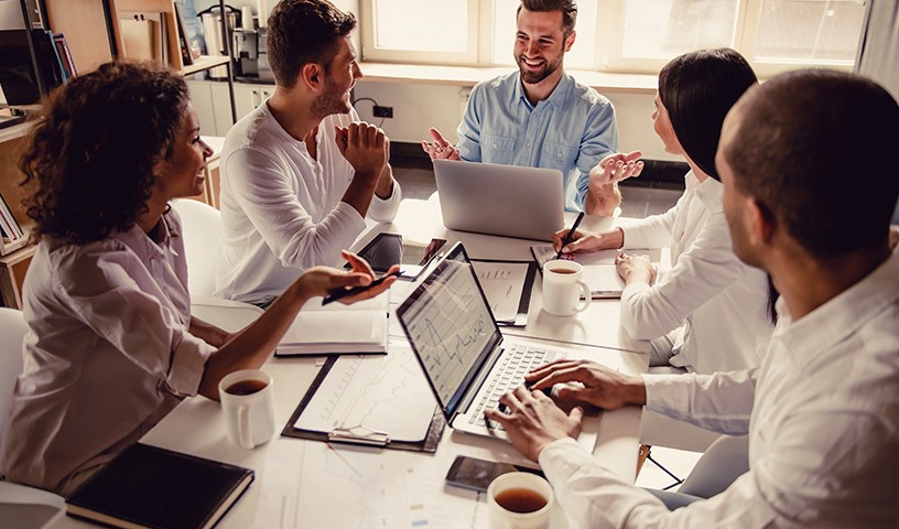 Team having a meeting