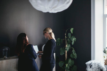 Business women discussing at an office location