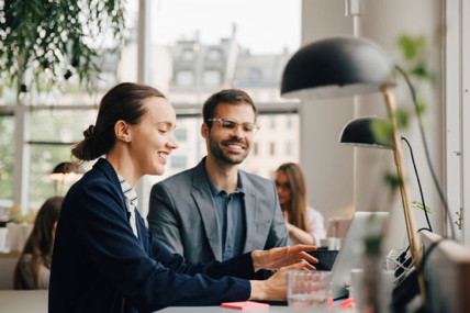 Corporate people working with dedicated internet connectivity